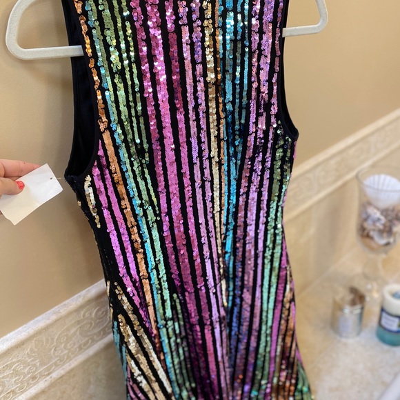 New Halogen sequin rainbow long dress size - Picture 10 of 13